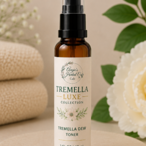 Tremella Dew Toner with Tremella Mushroom, Rose Water, Niacinamide, and Hyaluronic Acid to hydrate, tone, and refresh the skin.
