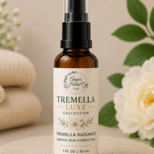Tremella Radiance Uneven Skin Correction serum with Tremella Mushroom, brightening botanicals, and hydrating ingredients to improve the appearance of uneven skin tone and dark spots.